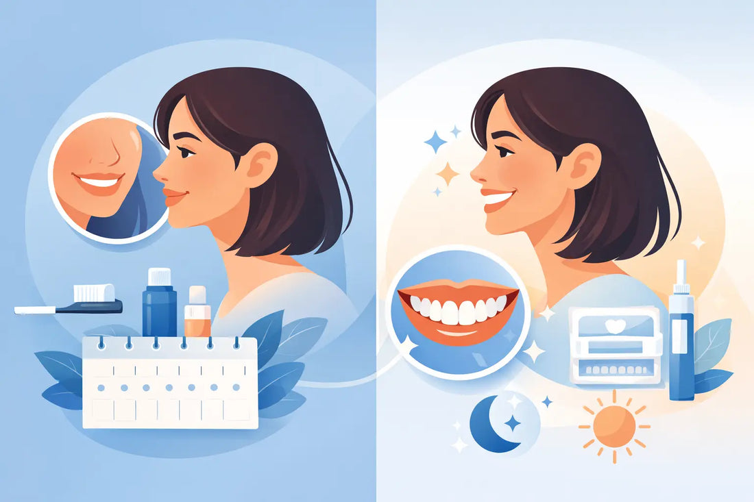 One Week Whitening Routine Results Example