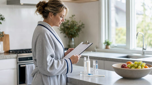 Woman reviewing teeth whitening safety checklist