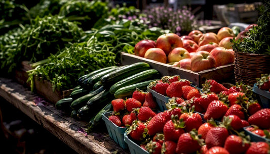 Fresh local fruits and dairy for teeth health