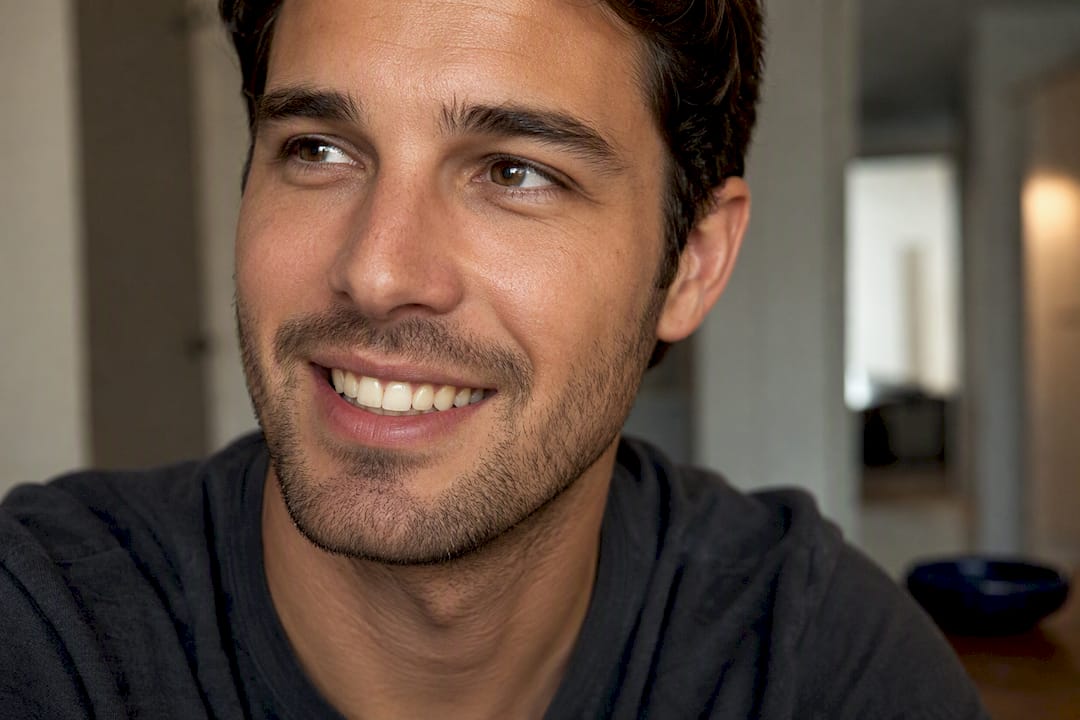 Close-up of subtly uneven tooth shades