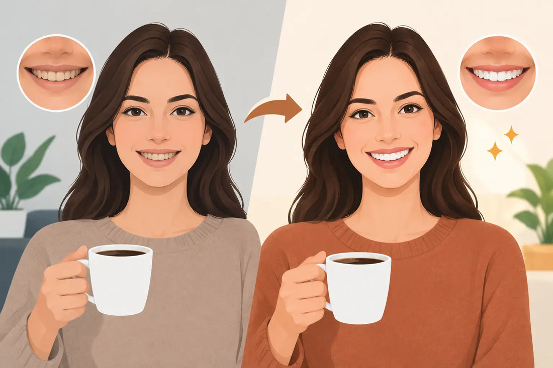 Coffee Drinker Smile Improvement Example: Realistic Results
