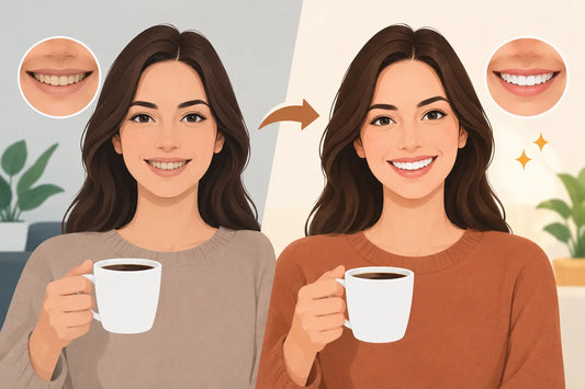 Coffee Drinker Smile Improvement Example: Realistic Results