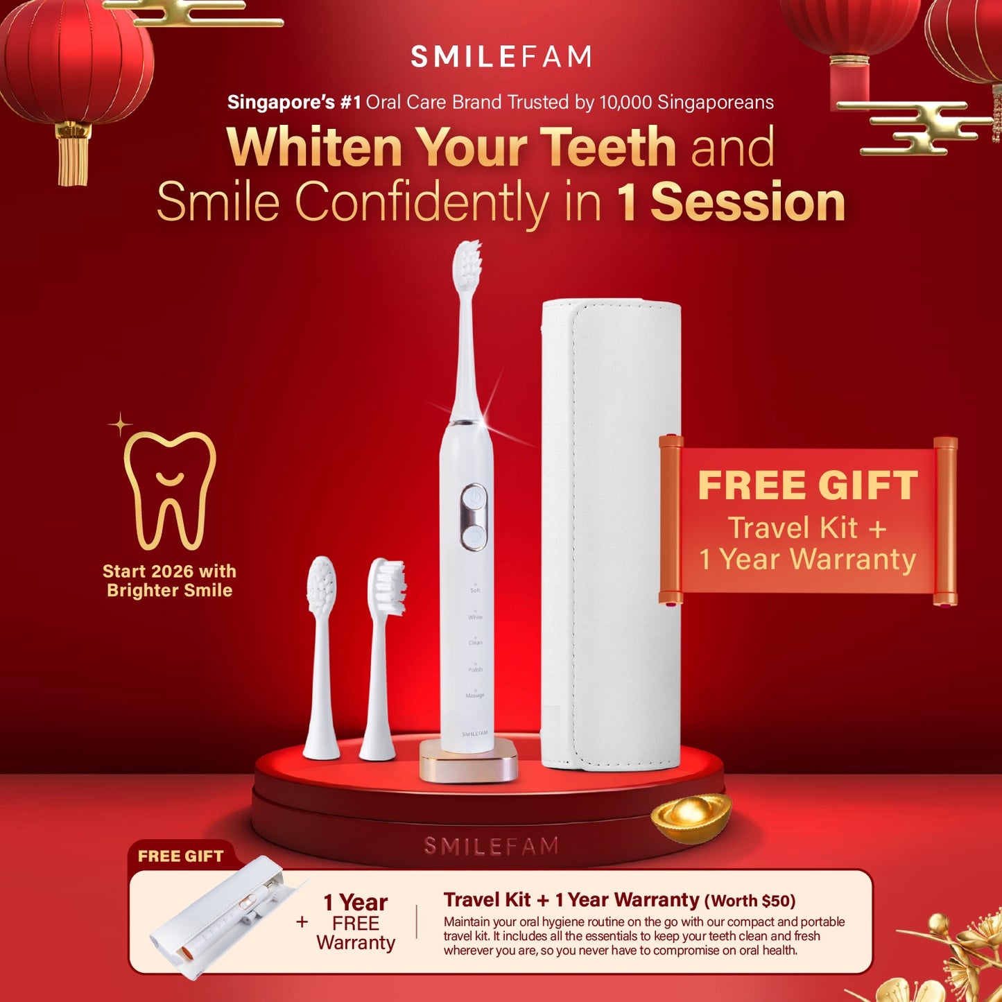 Whitening Electric Toothbrush Bundle